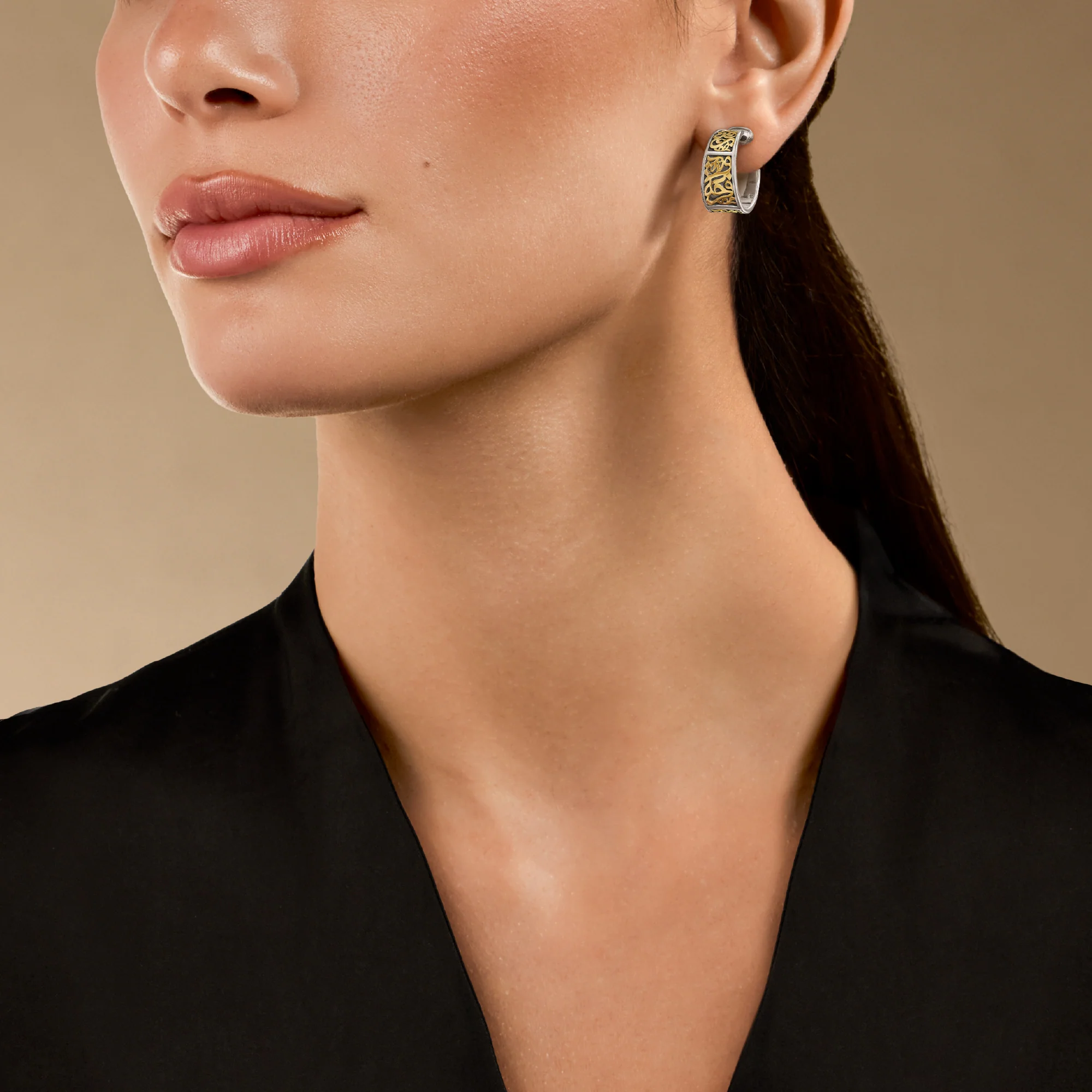 Calligraphy Hoop Earrings - Image 2