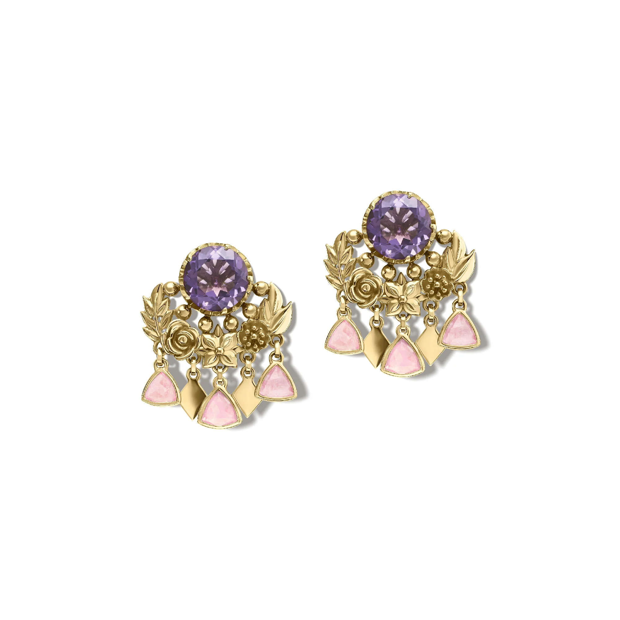 Floral Crescent Earrings