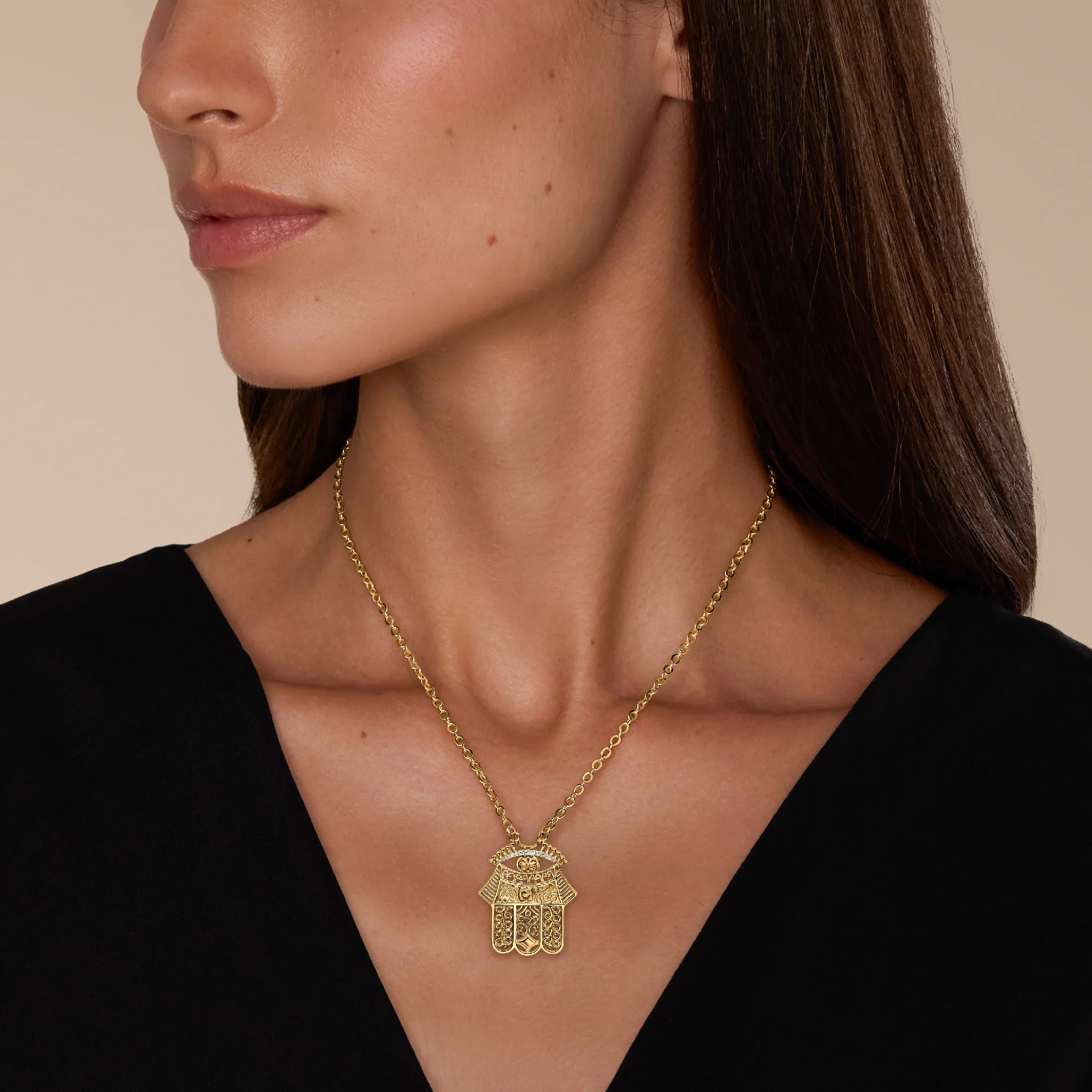 Gold Ajour Kaf Necklace - Image 2