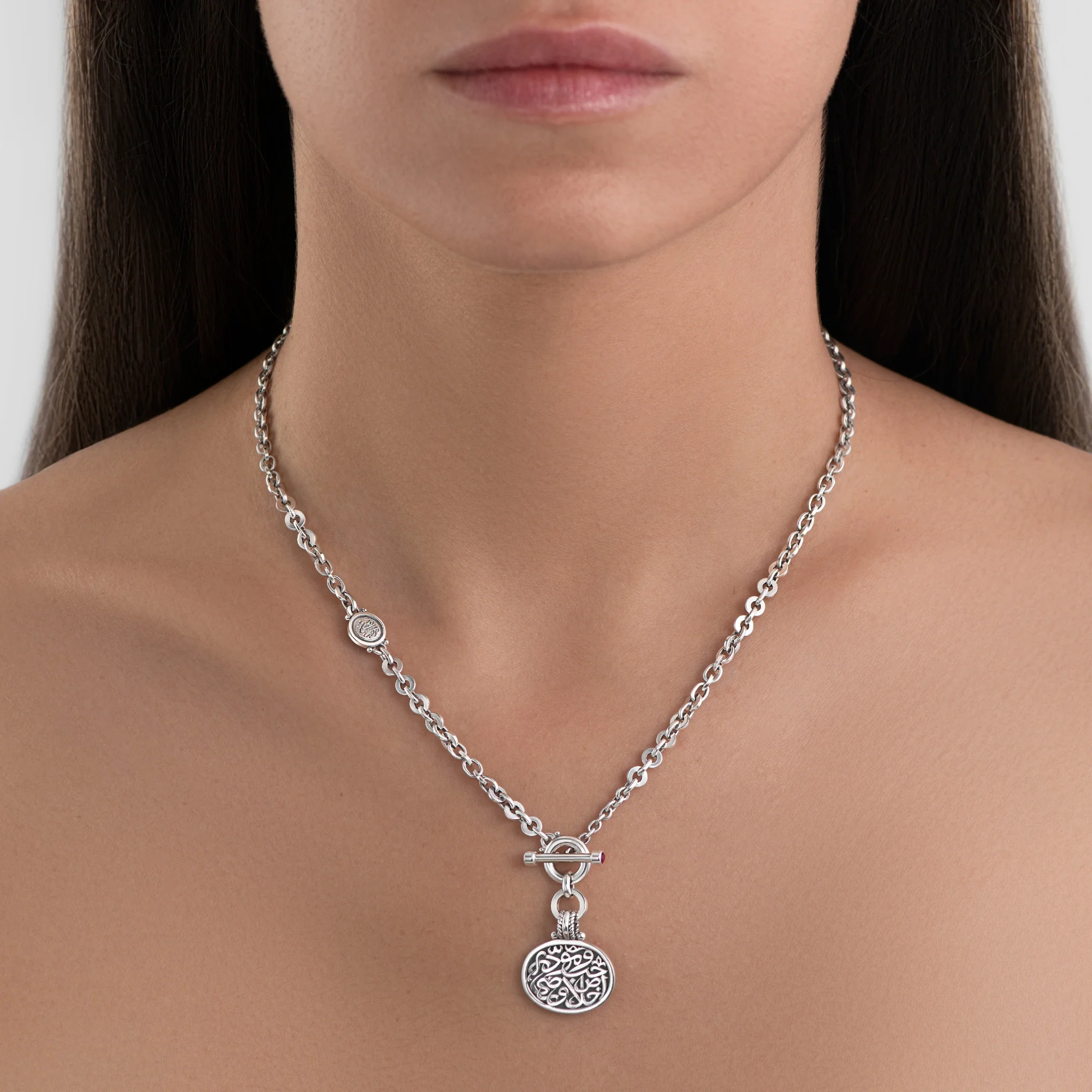 Silver T-Lock Necklace - Image 2