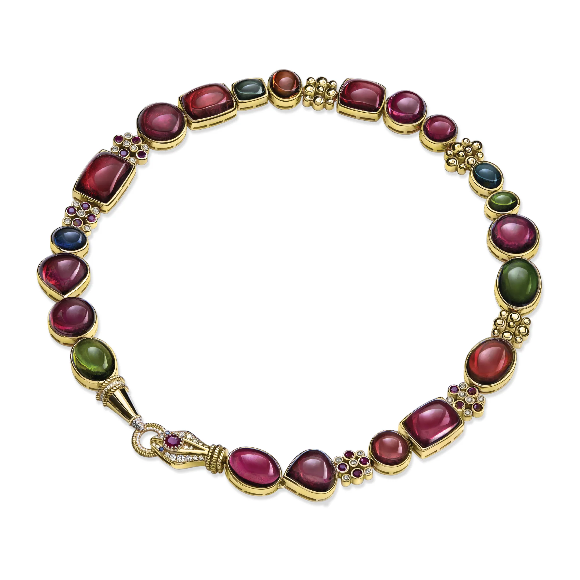 Snake Stones Gold Necklace