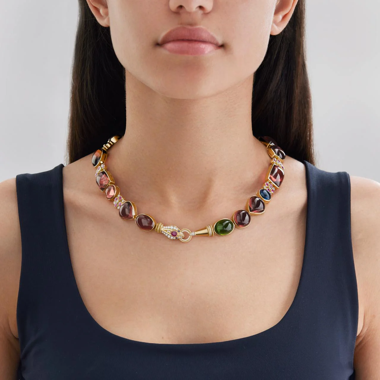 Snake Stones Gold Necklace - Image 2