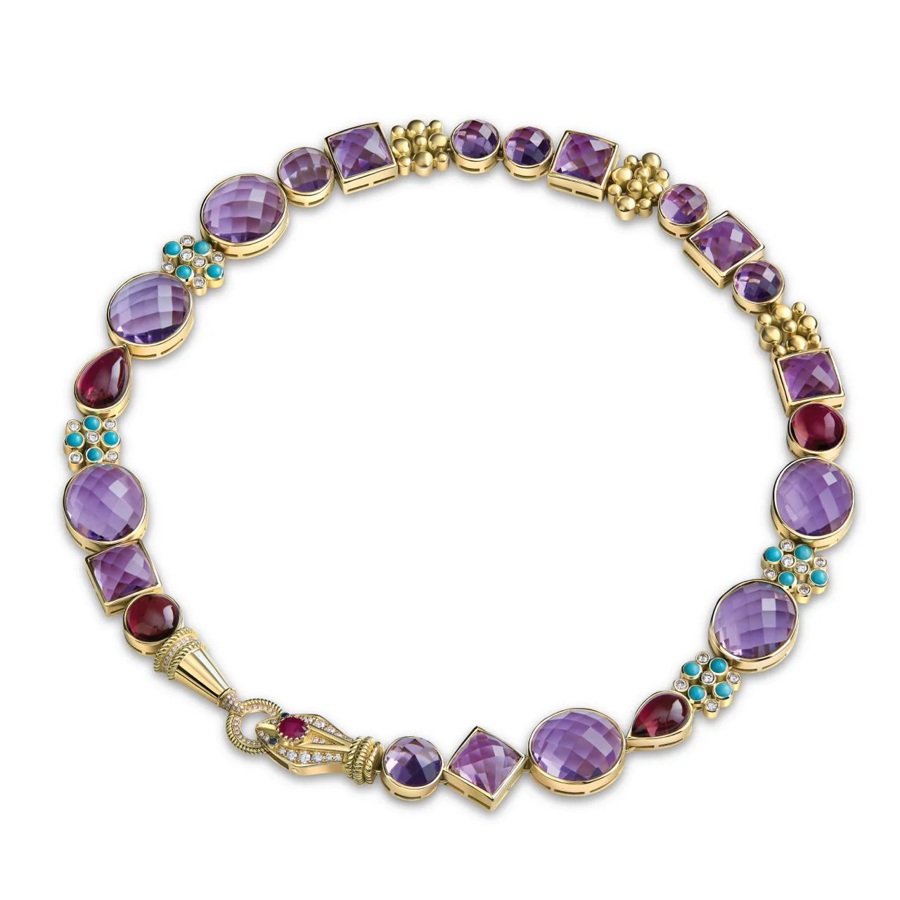 Snake Stones Gold Necklace - Image 3