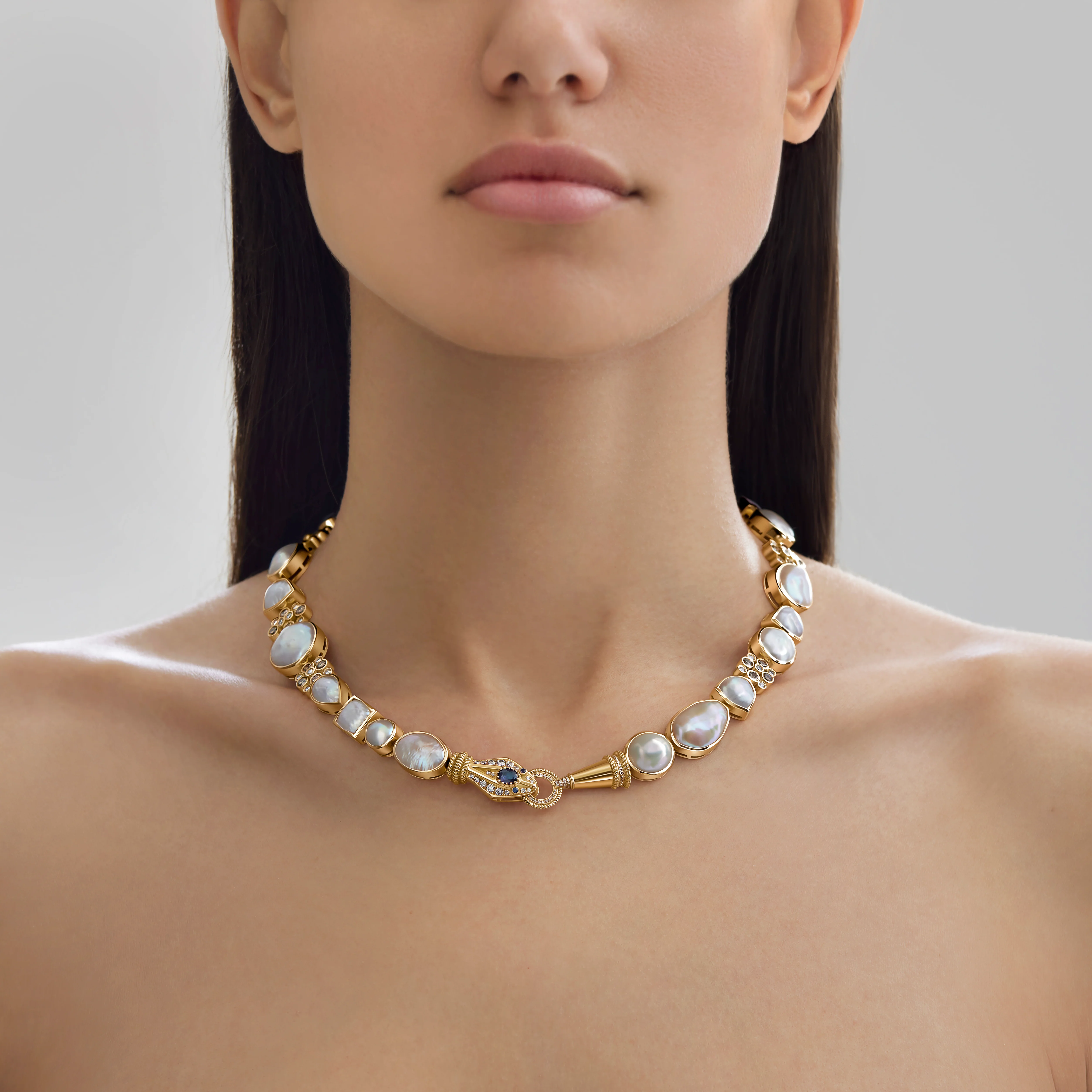 Snake Stones Gold Necklace - Image 4